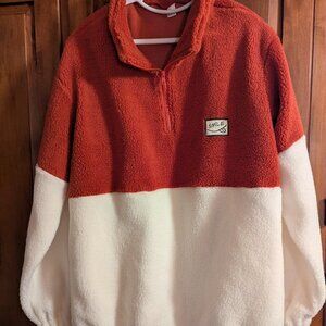 Colorblocked Parched Half Zip Up Fleece